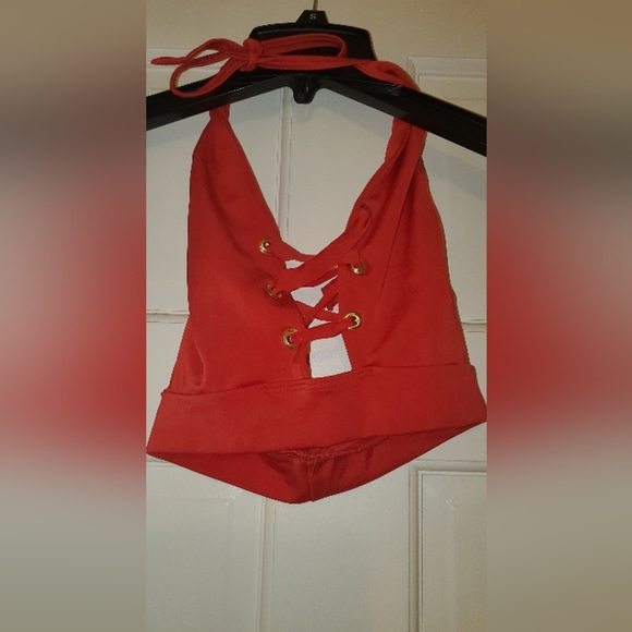 Two pieces lace up S Bartender Outfit dancer and swimsuit High Waisted - Picture 6 of 13